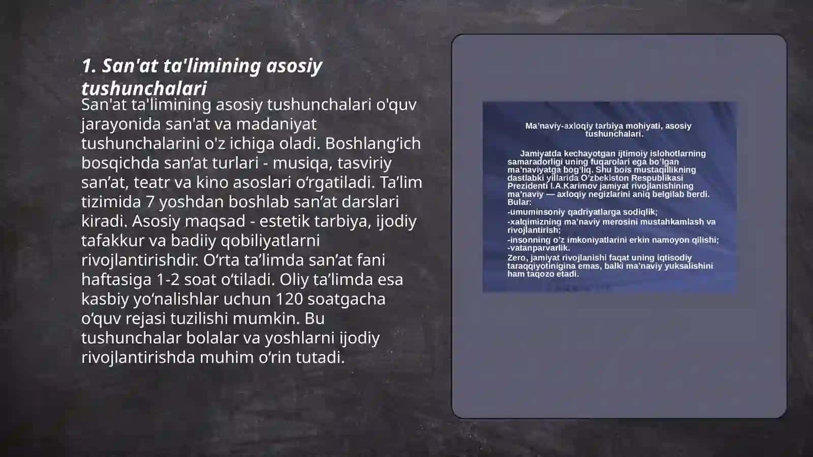 O‘quvchilarni art pedagogikasida tarbiyalash 3