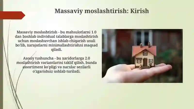 Massaviy moslashtirish: Kirish 3