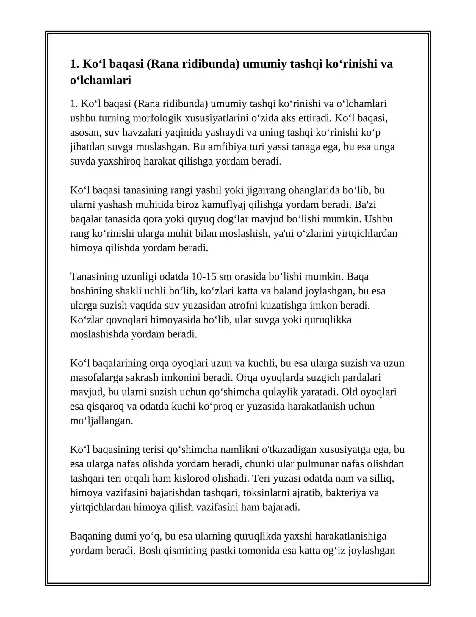 KO‘L BAQASI (RANA RIDIBUNDA) 3