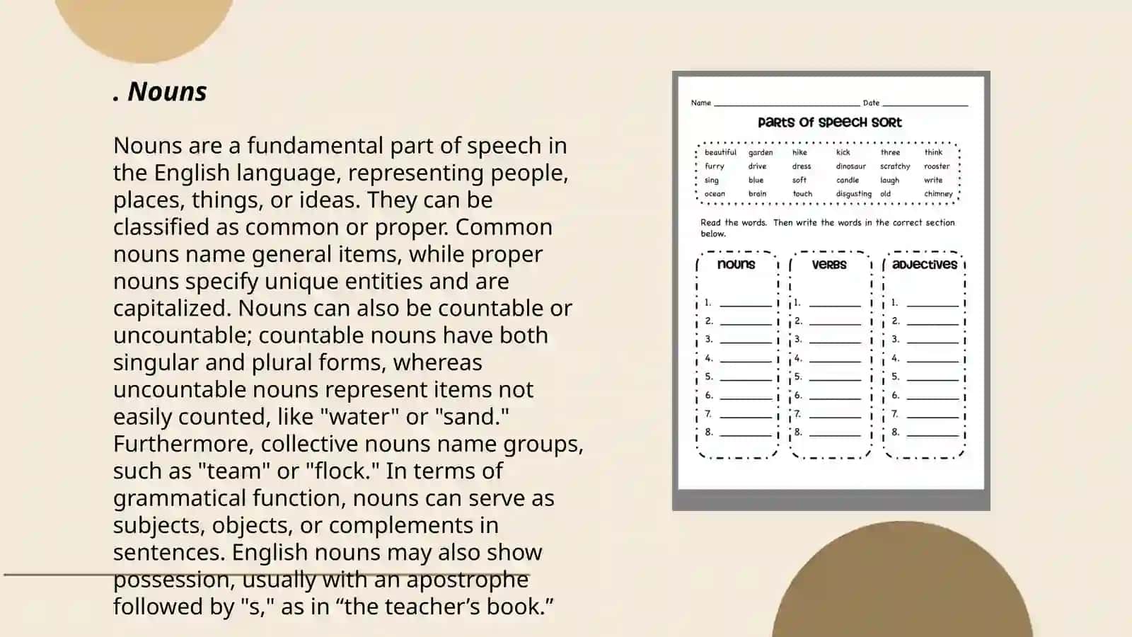 Parts of speech classification 3