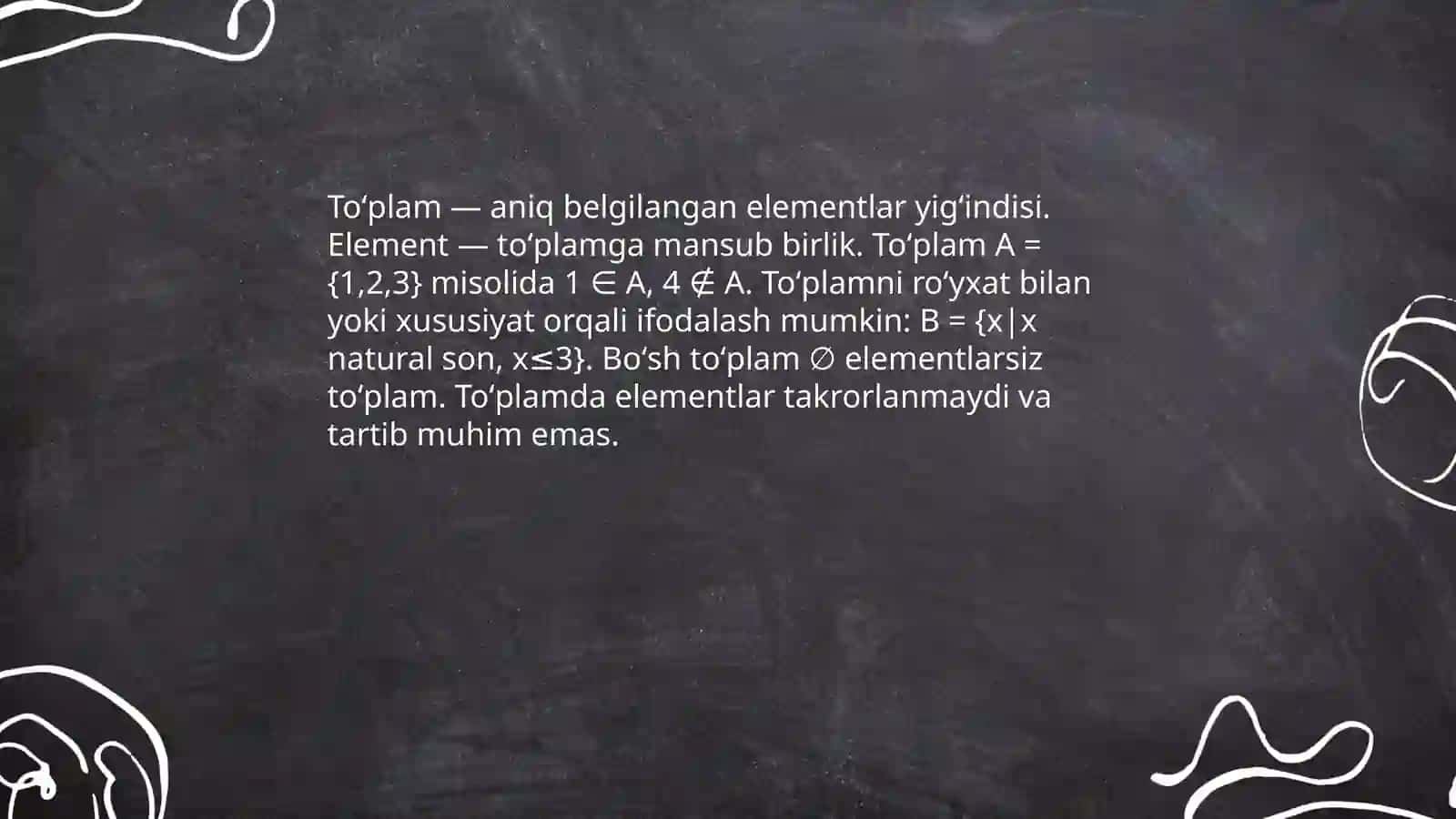 Toʻplamlarni sinflarga ajratish 3