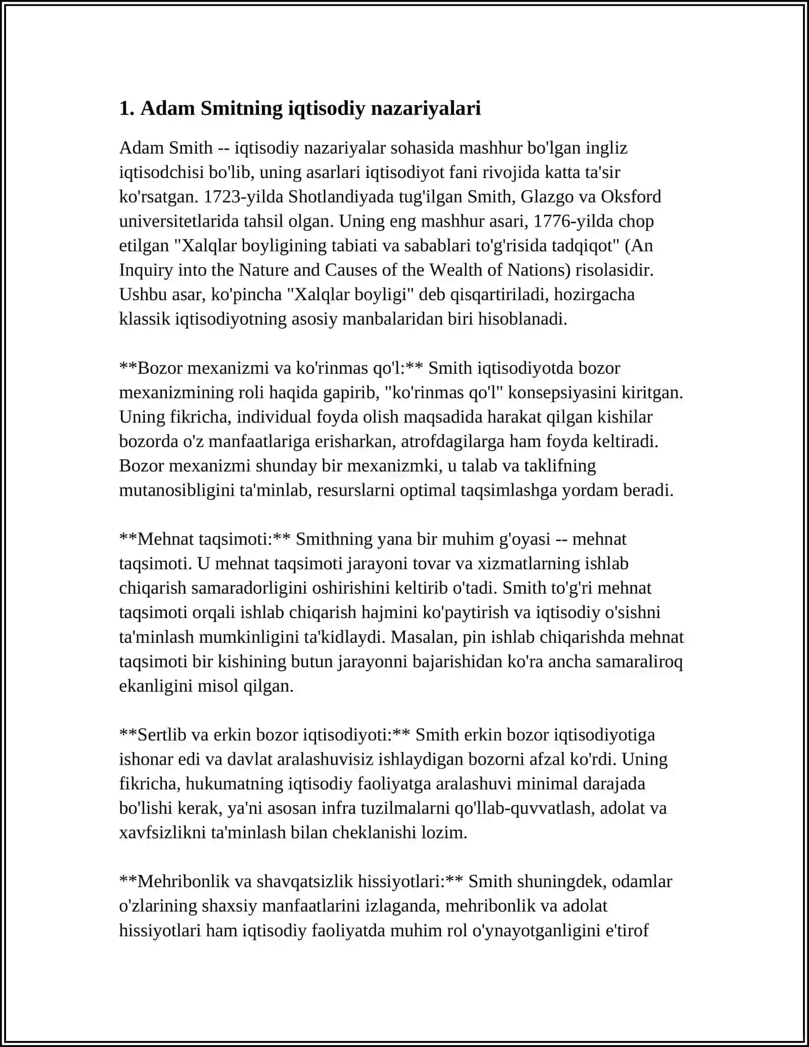 Adam Smitning iqtisodiy nazariyalari 3