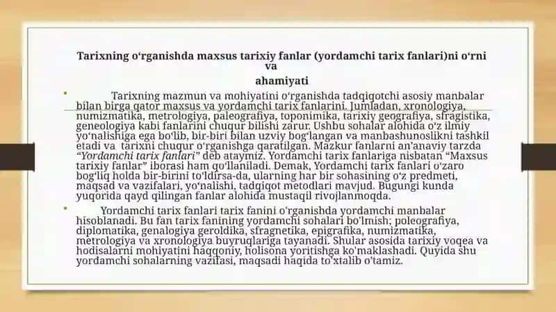 Yordamchi tarix fanlarining maqsad va vazifalari 3