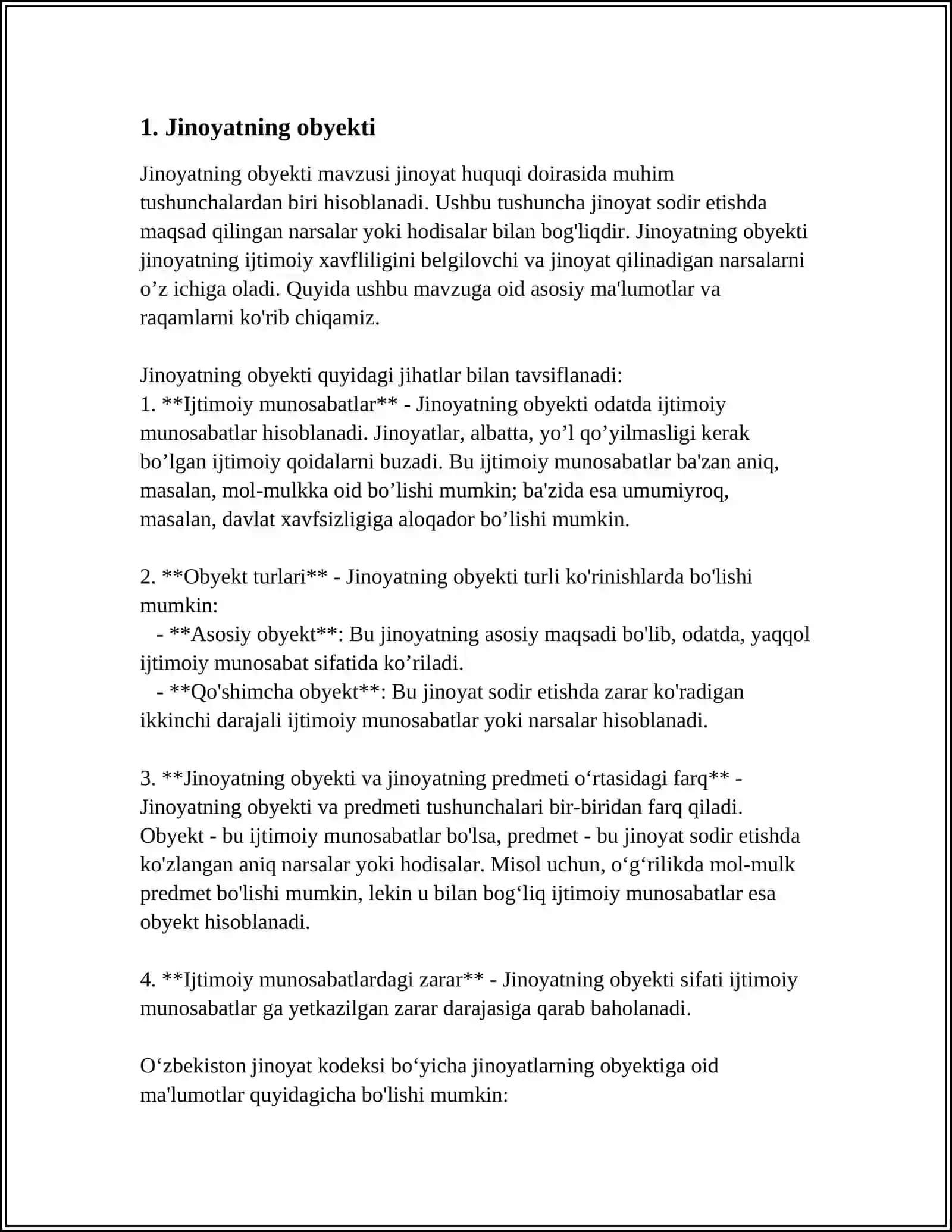JINOYATNING OBYEKTIV TOMONI 3