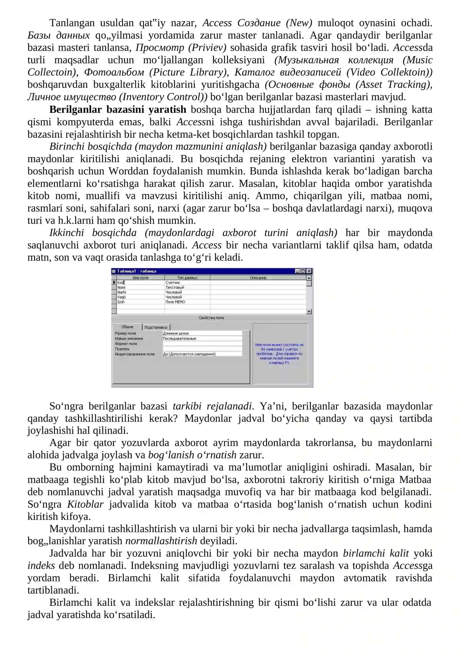 Berilganlar bazasi 3