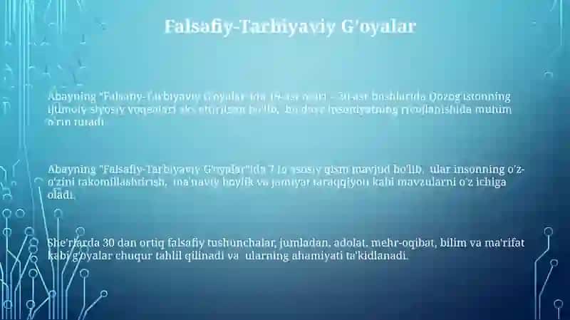 Abayning "Falsafiy-Tarbiyaviy G'oyalar"ida 3