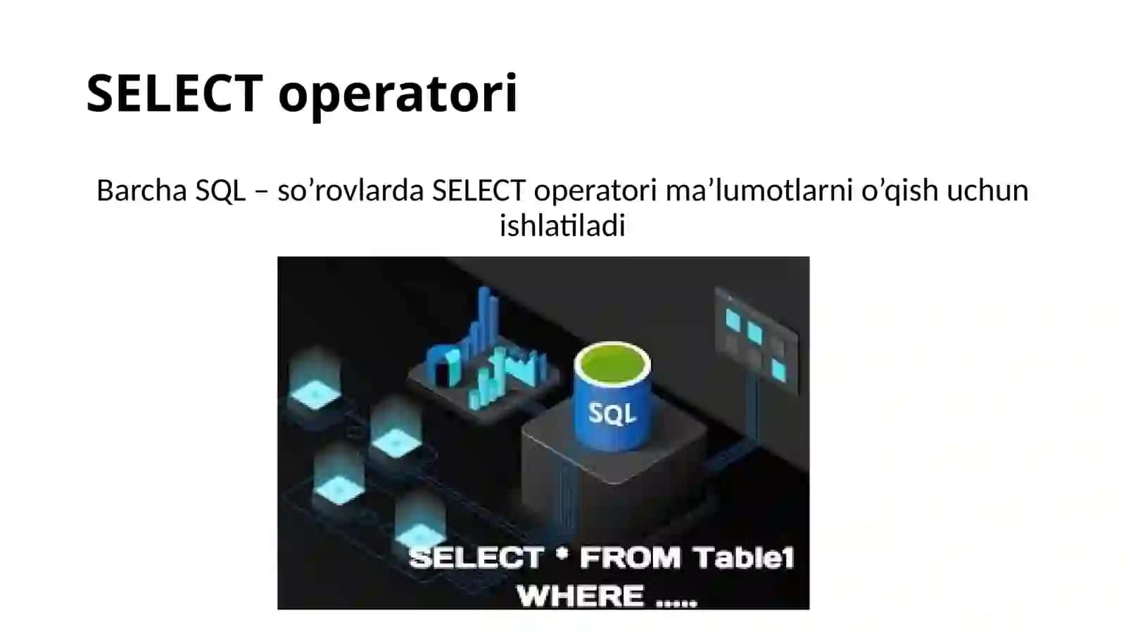 SQL so‘rovlar tilida sodda SELECT operatori 3