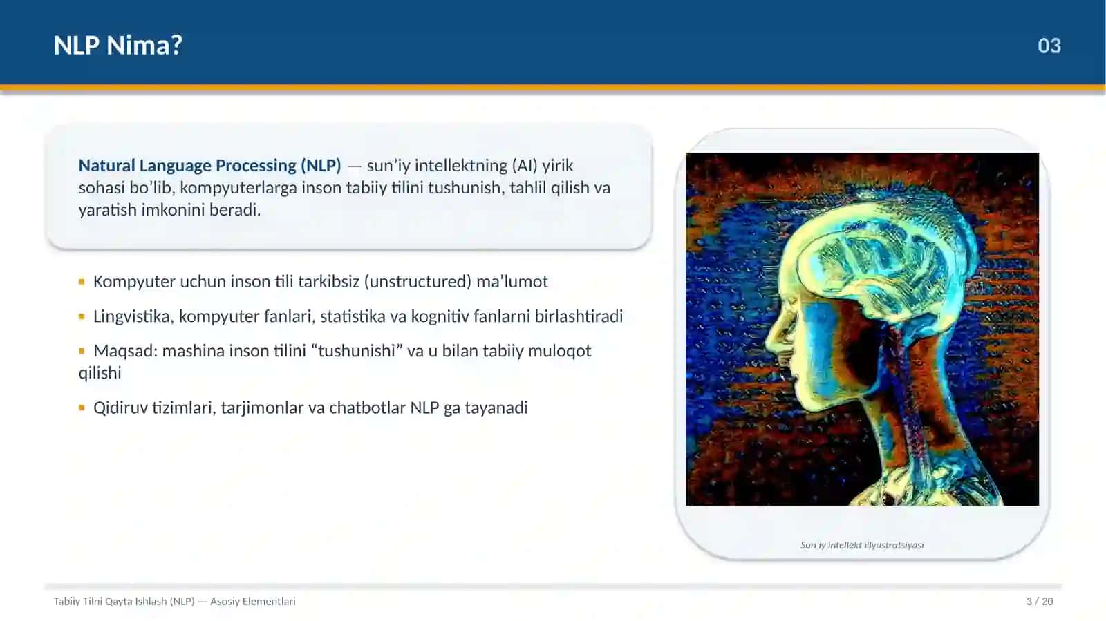 Tabiiy Tilni Qayta Ishlash (NLP) — Asosiy Elementlari 3