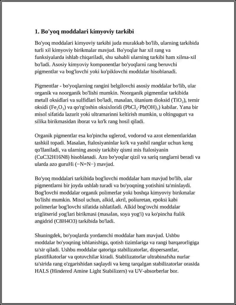 BOʻYOVCHI MODDALARNING TOLA SIFATIGA TAʼSIRI 3