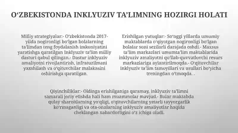 Inklyuziv Taʼlim Oʻzbekistonda 3