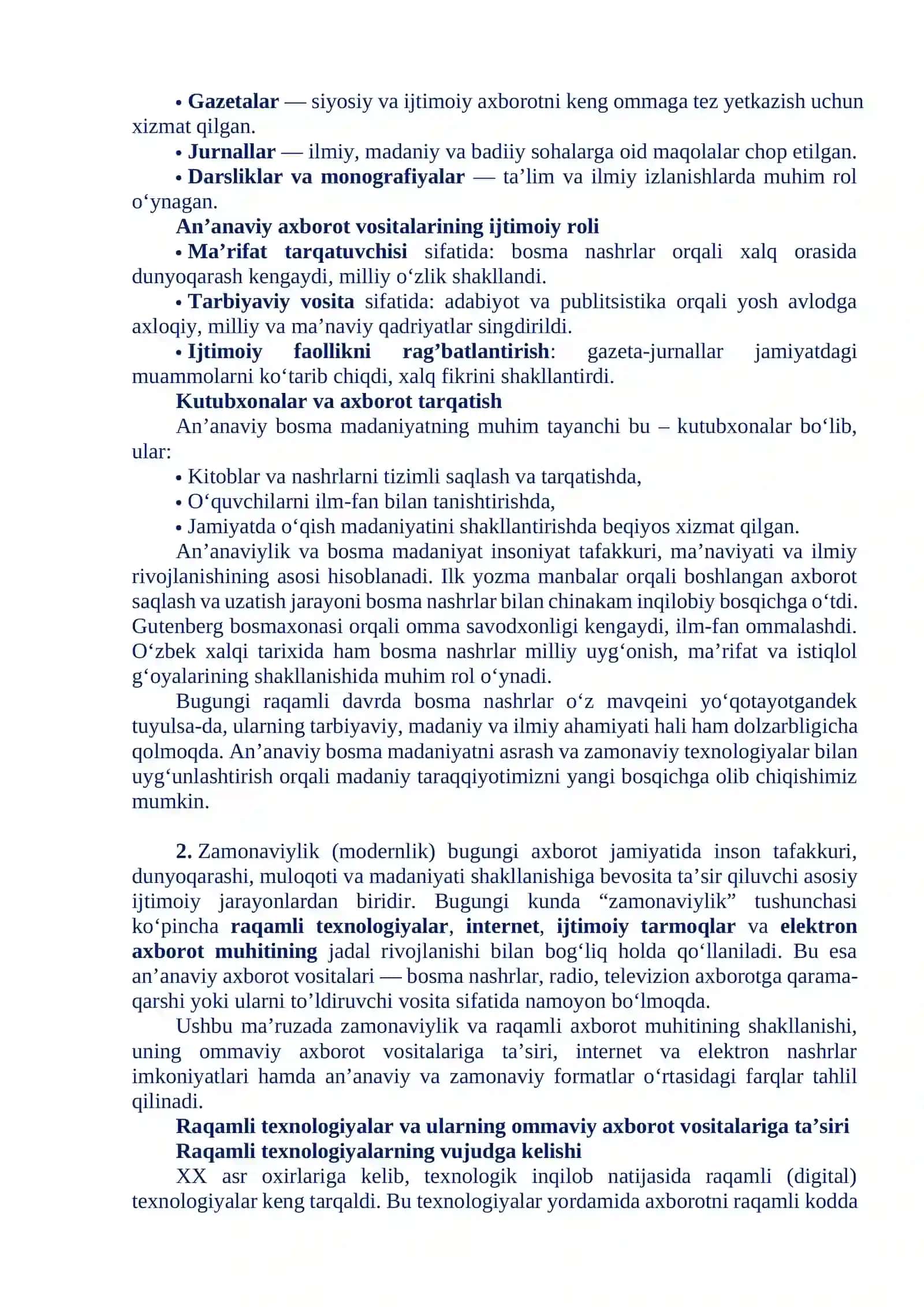 ZAMONAVIYLIK: AN’ANAVIYLIK VA ILK BOSMA NASHRLAR 3