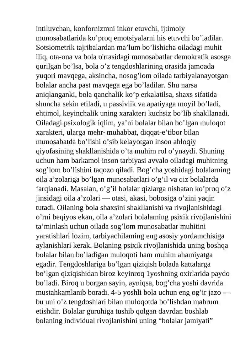 Bola shaxsining rivojlanishi va uning muhtiga bog’liqligi 3