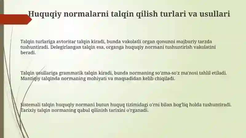 Huquq normalarini sharhlash 3
