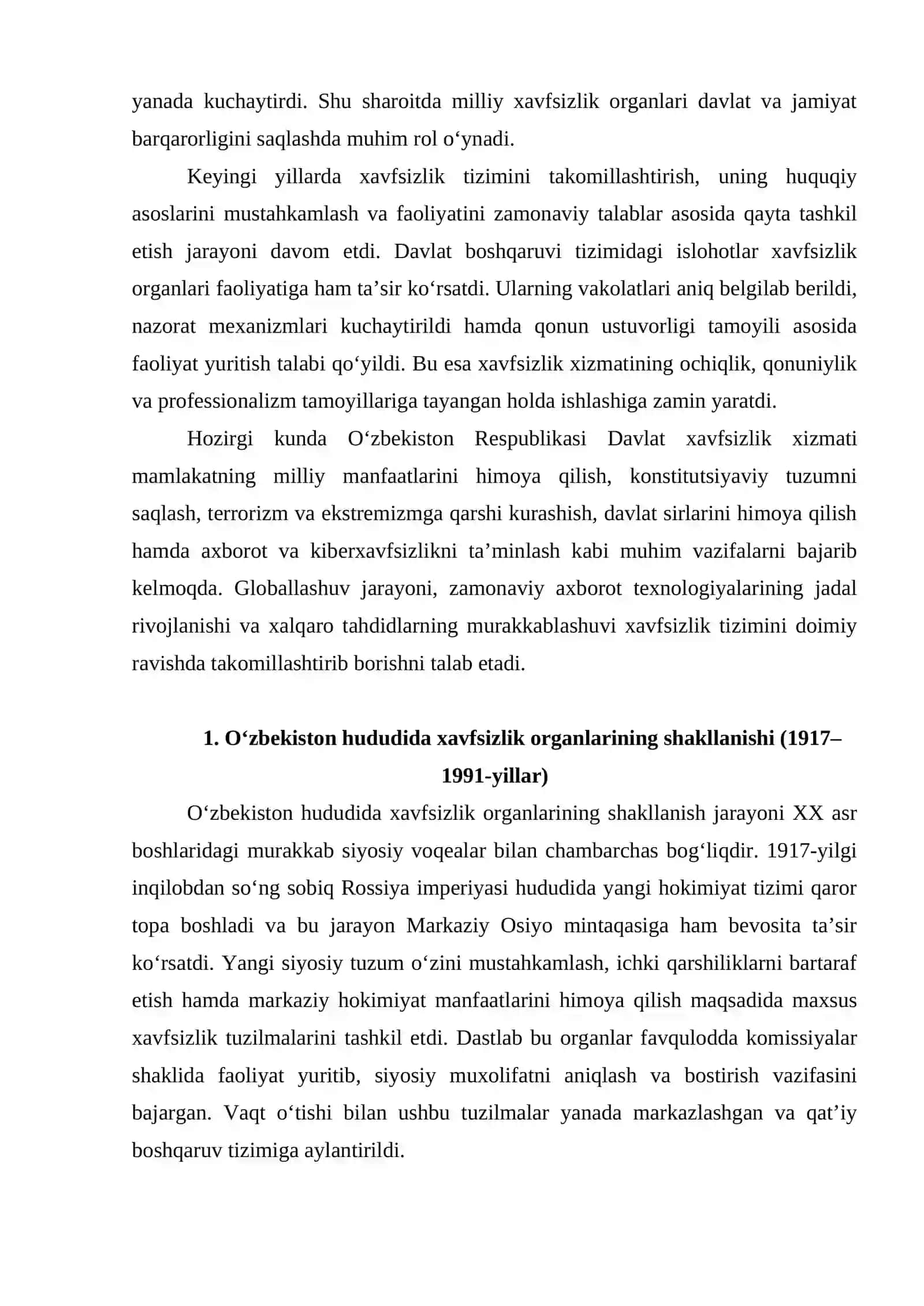 O’zbekiston respublikasi davlat xavfsizlik xizmatining rivojlanishi tarixi 3
