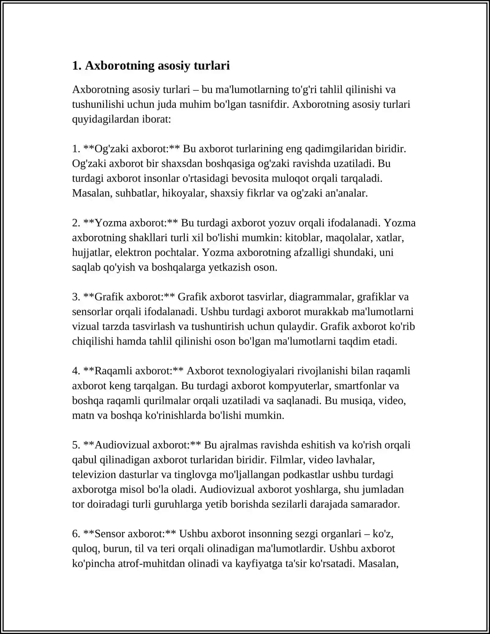 AXBOROT TURLARI VA UNING MANBALARI 3