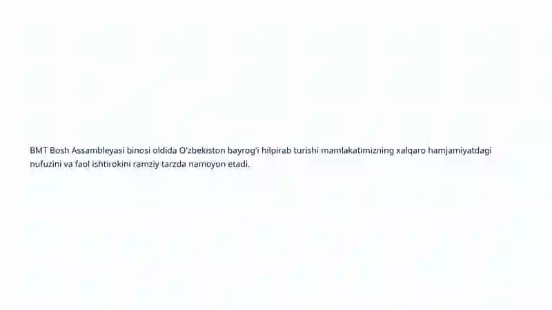 O'zbekiston va BMT: Xalqaro Hamkorlikning Yangi Bosqichi 3