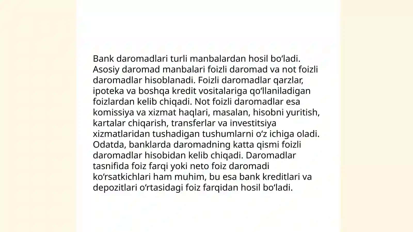 Banklarda daromadlarning hisobi va audit 3