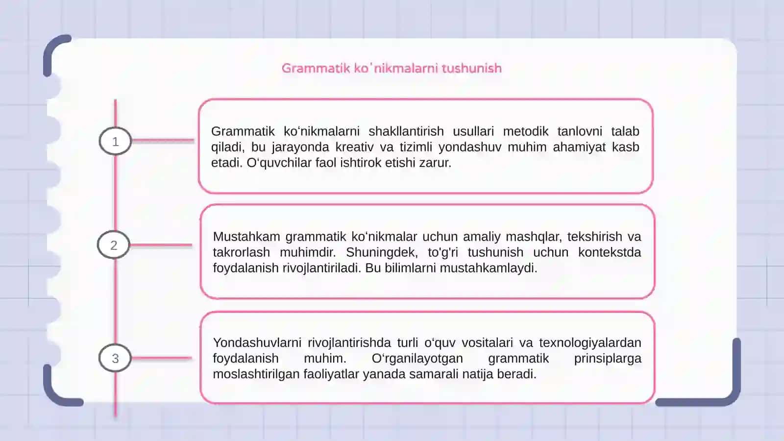 Grammatik koʻnikmalarni shakllantirish usullari va yoʻllari 3