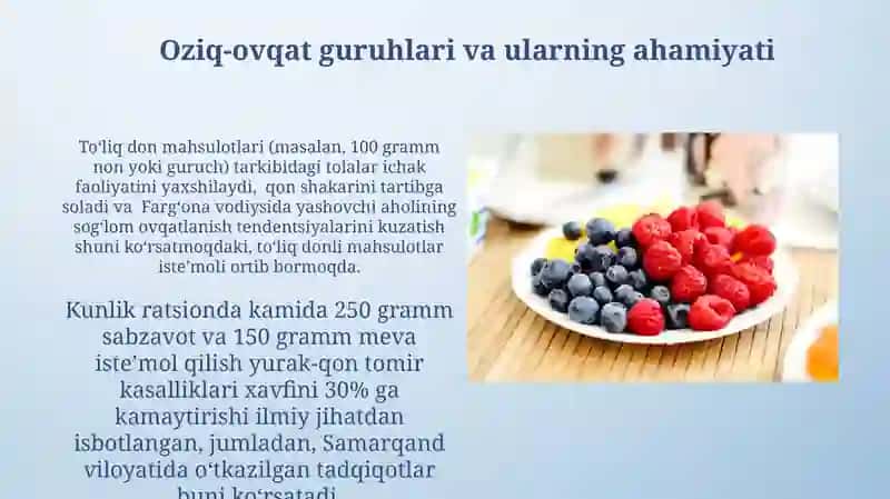Sog'lom Ovqatlanish haqida tushuncha 3
