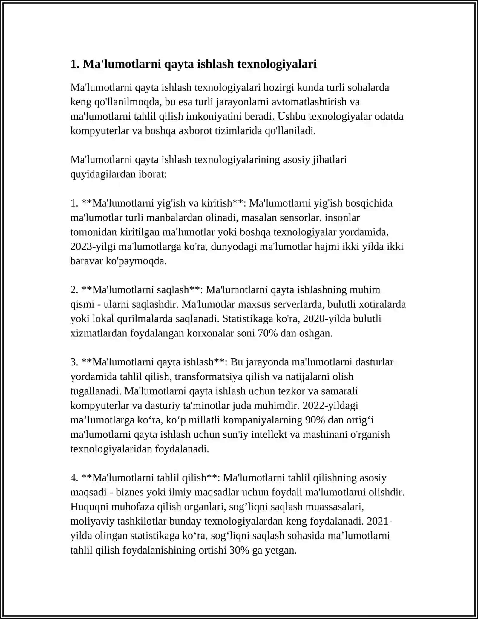 MA`LUMOTLARNING INTELLEKTUAL TAHLILI TEXNOLOGIYASI 3