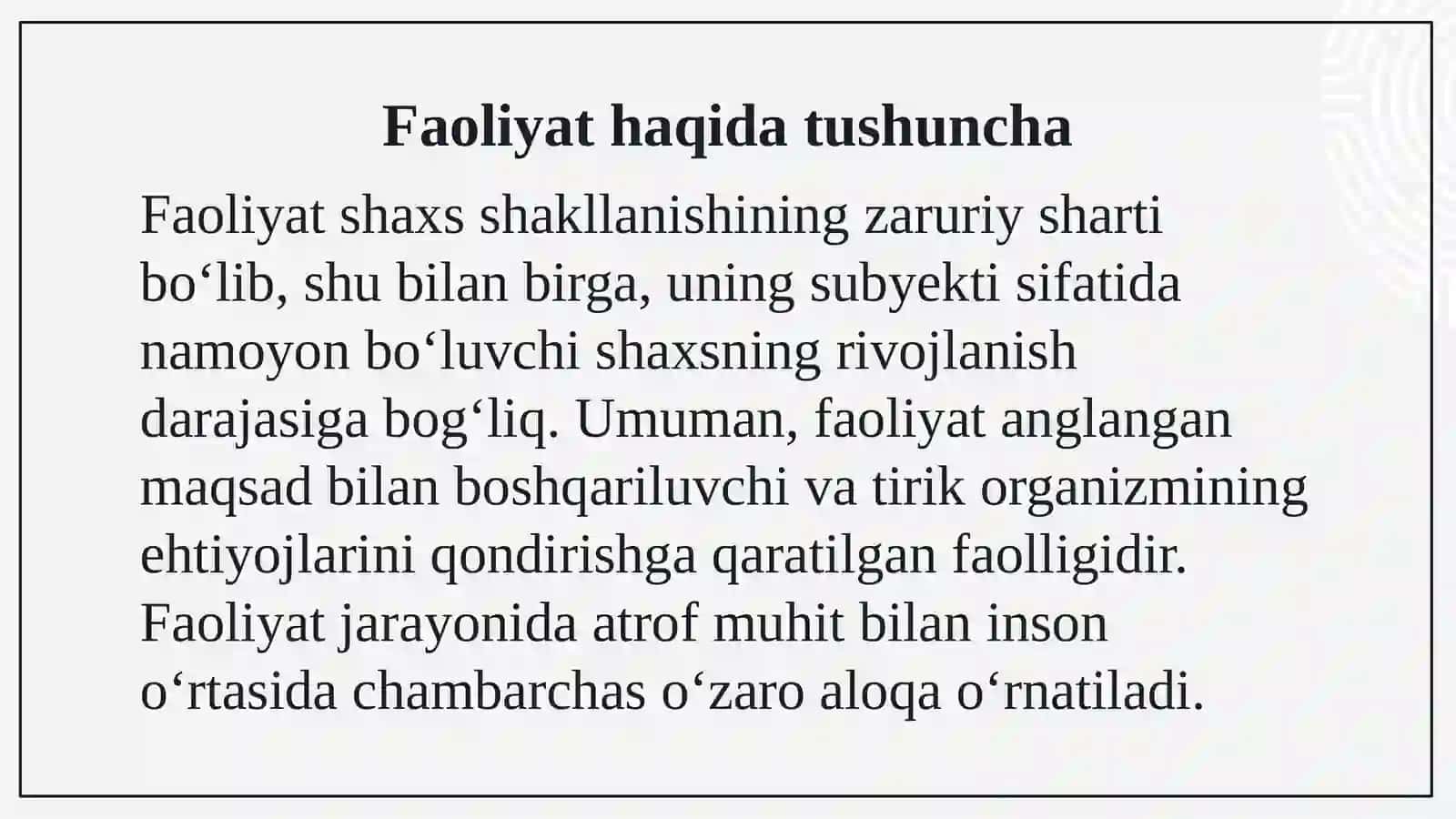 Faoliyat va uning turlari 3