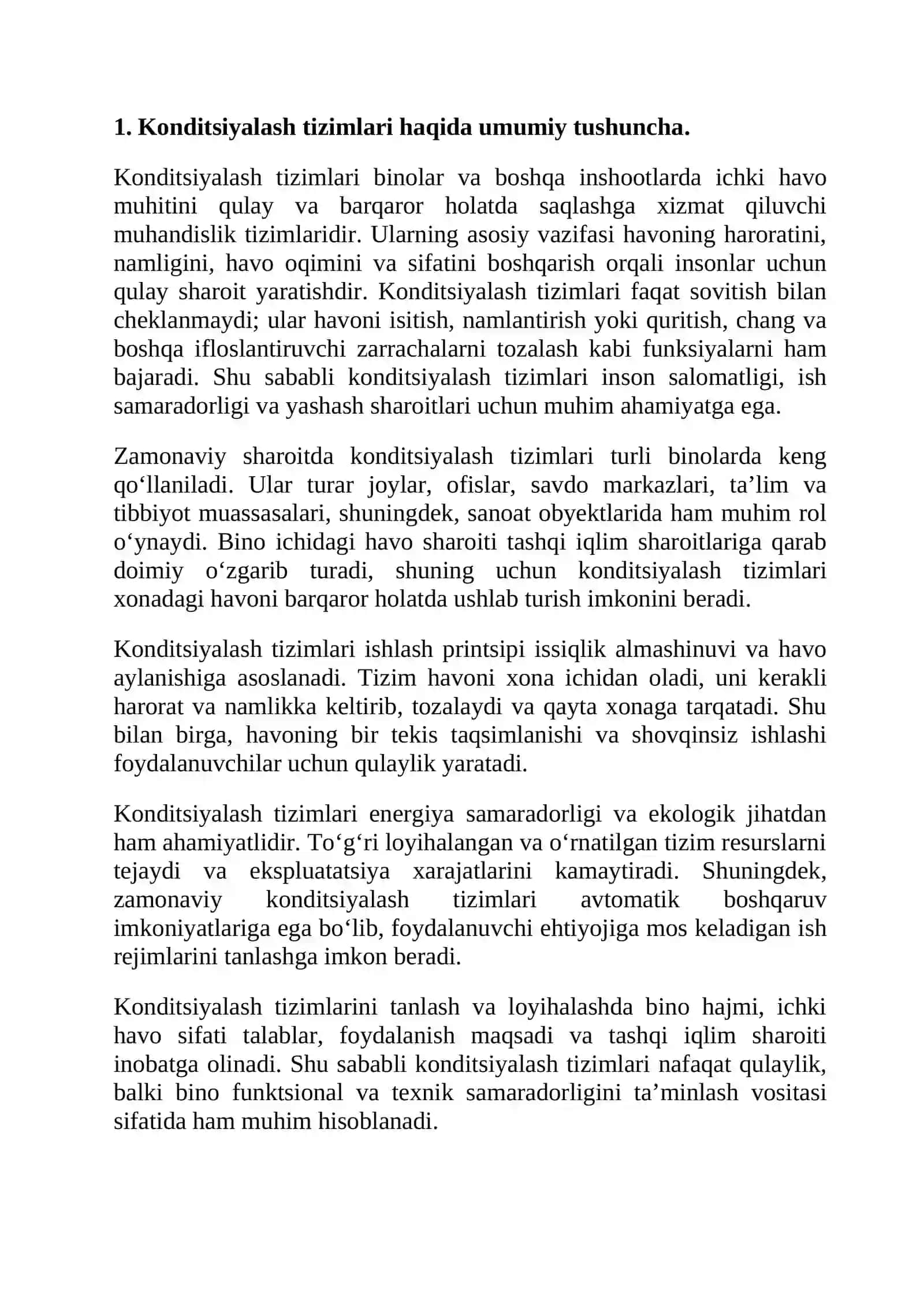 Havoning to'liq va qisman konditsiyalash tizimi 3