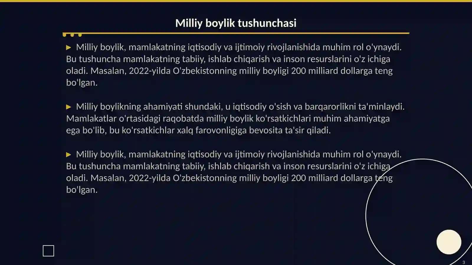 Mamlakat milliy boyligi uning tarkibi va oʻsish manbalari 3