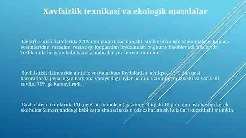 Binolarning isitish tizimining asoslari 3