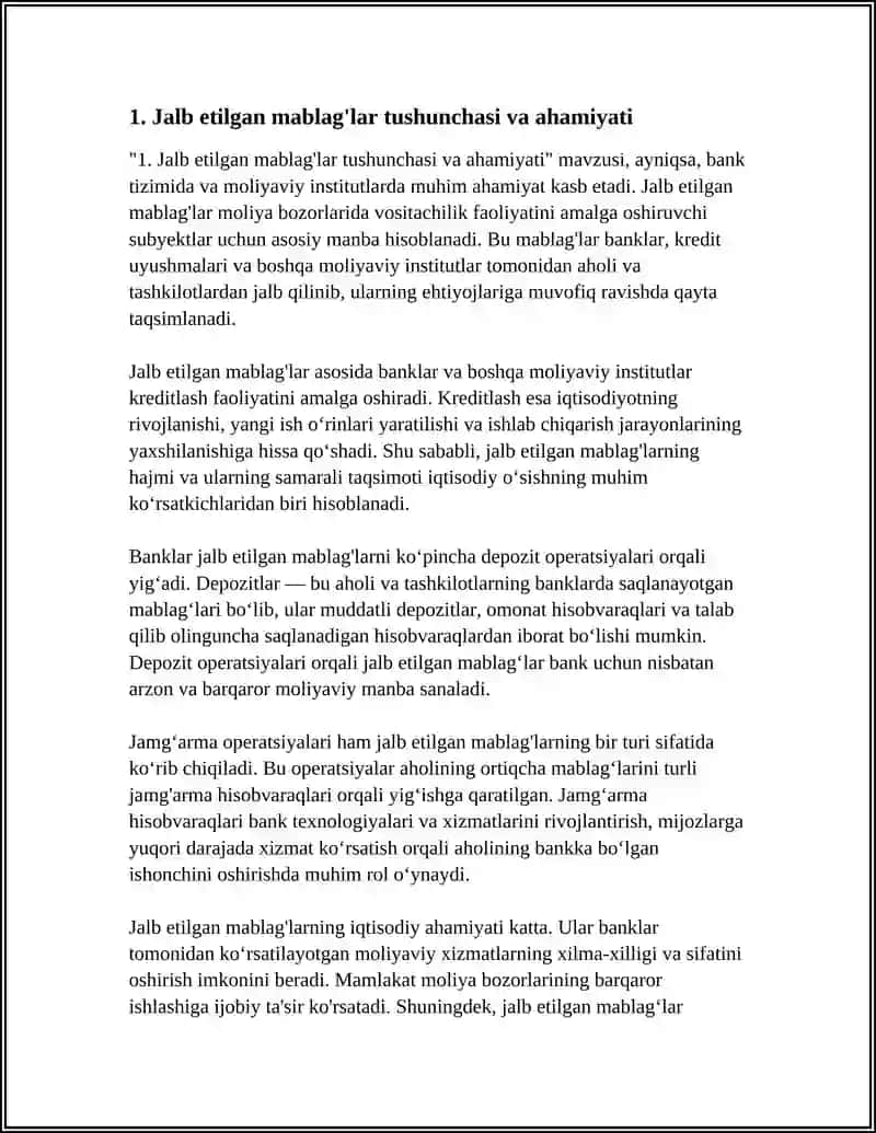 Jalb etilgan mablag'lar tushunchasi 3