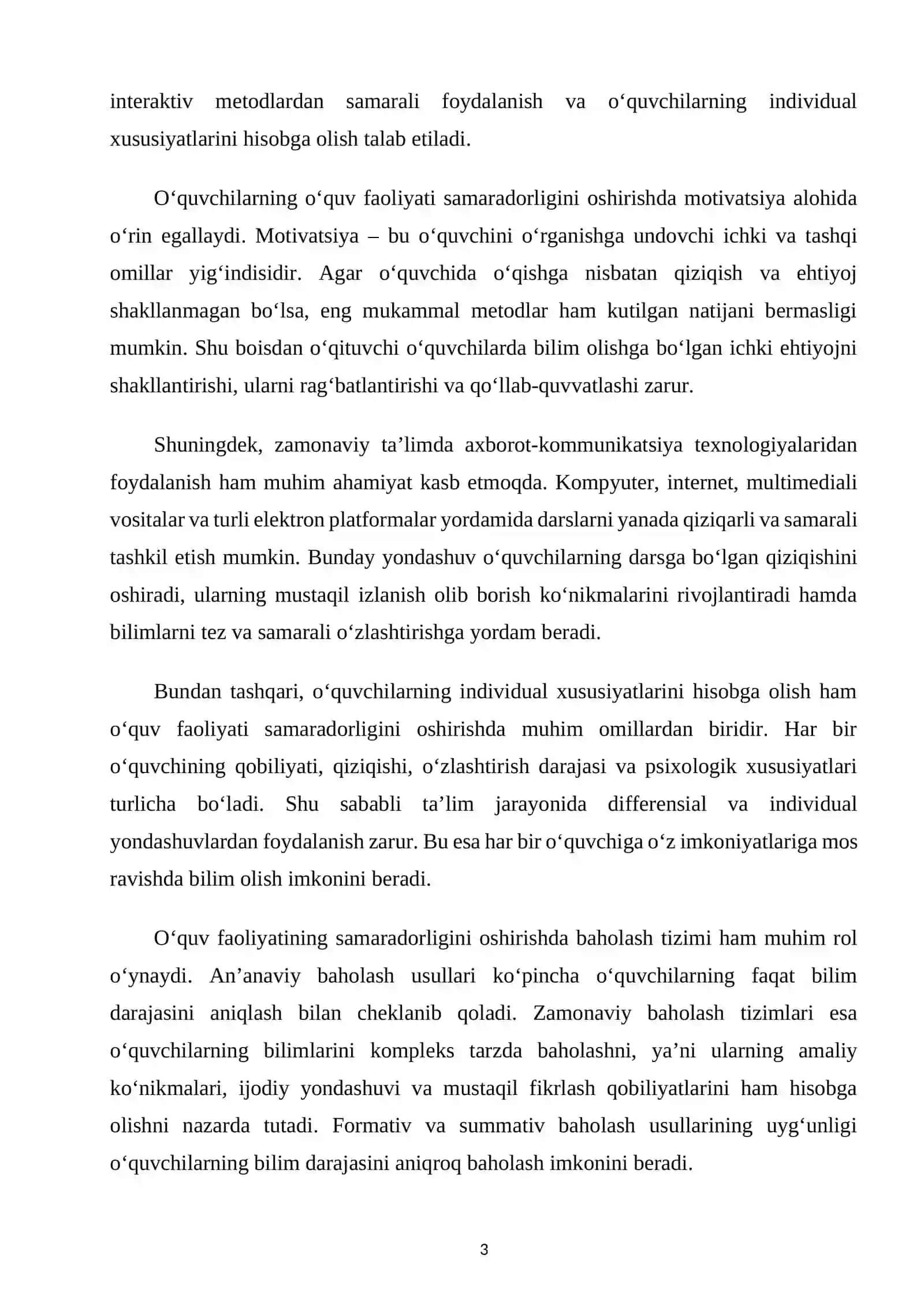 O'quv Faoliyati va Nazariy Asoslari 3