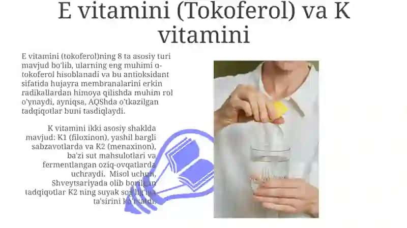 Suvda eriydigan va yog'da eriydigan vitaminlar 3