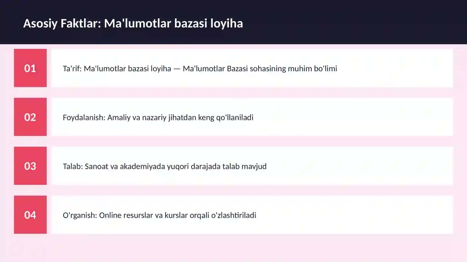DASTURLASH | MA'LUMOTLAR BAZASI 3