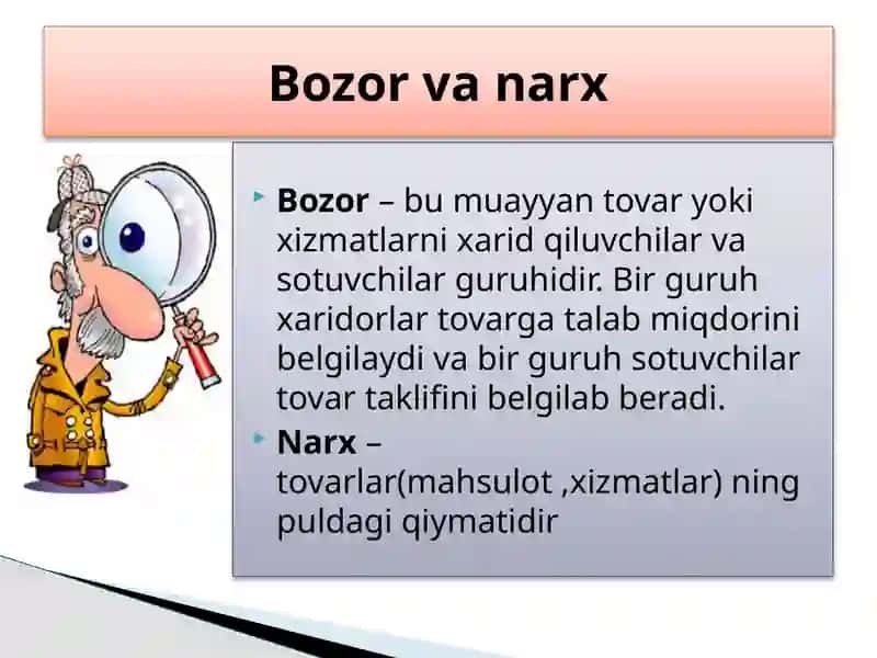 Bozor(muvozanat)narxinianiqlash 3