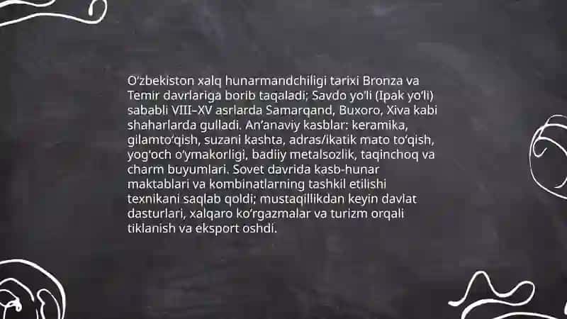 Oʻzbekistonda xalq hunarmandchiligi 3