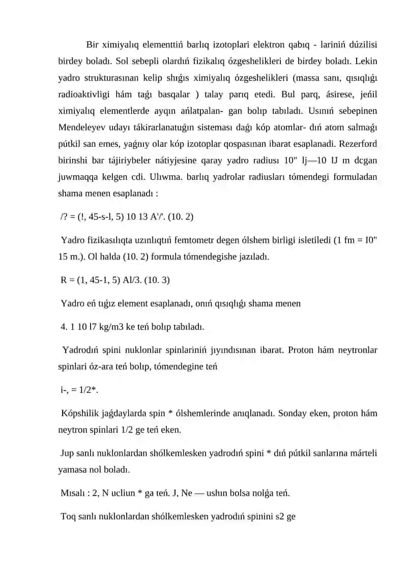 Atom nurlarınıń organizmge tásiri 3
