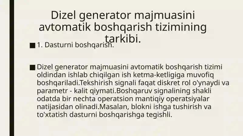 Dizel generatorlar to'plami 3