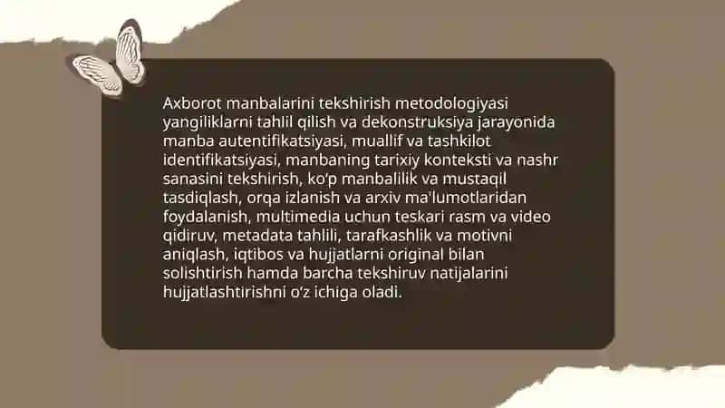 Axborot manbalarini tekshirish metodologiyasi 3