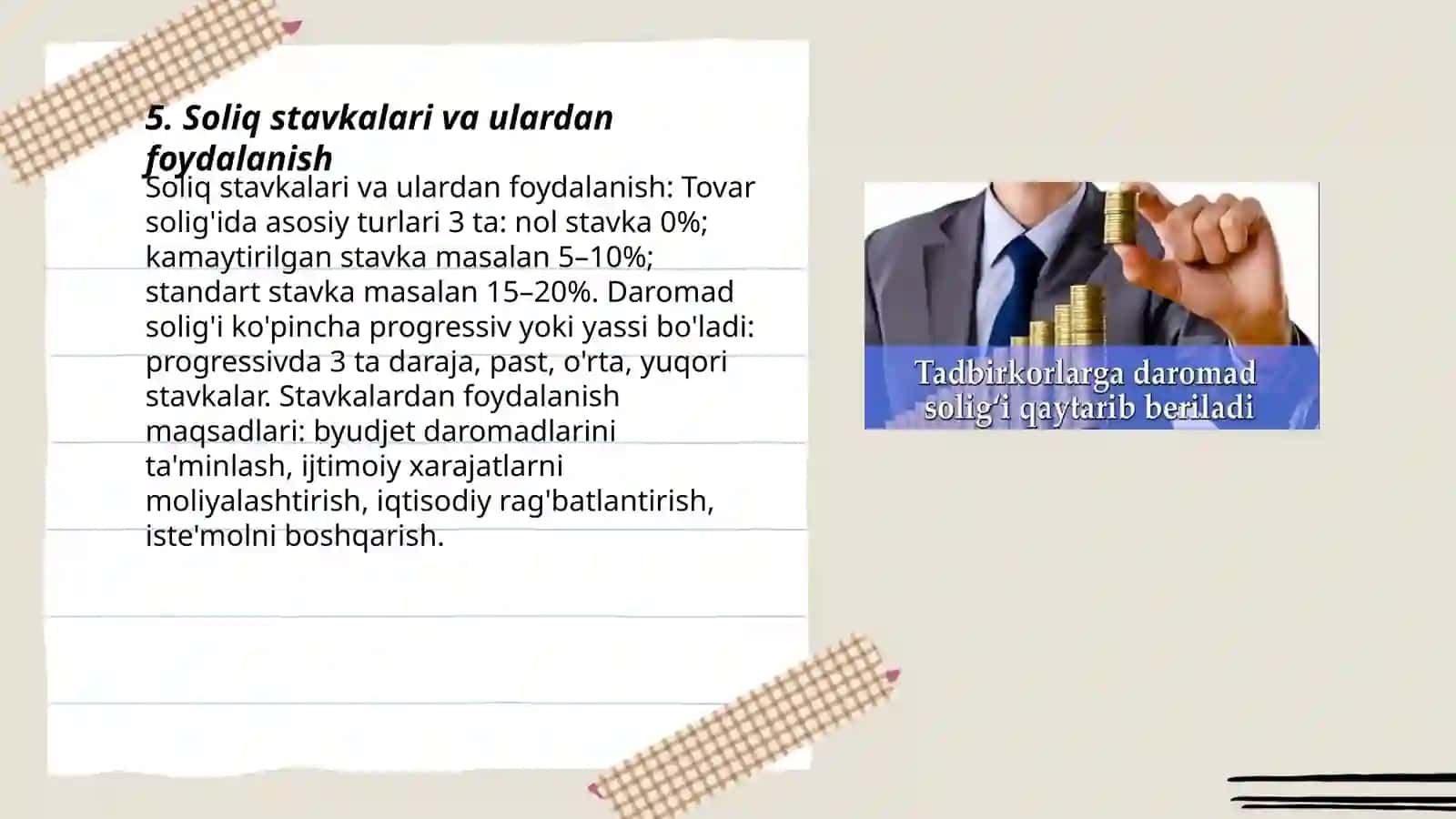Tovar va daromad soligi 3