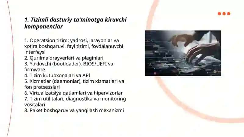 Dasturiy ta'minot turlati: tizimli, amaliy, xizmat dasturlari 3