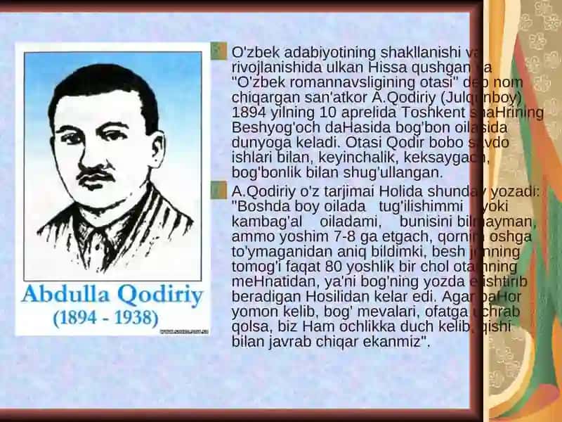 A.Qodiriyning hayoti va ijodi 3