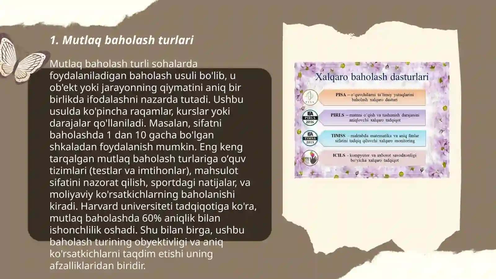 Mutlaq baholash turlari 3