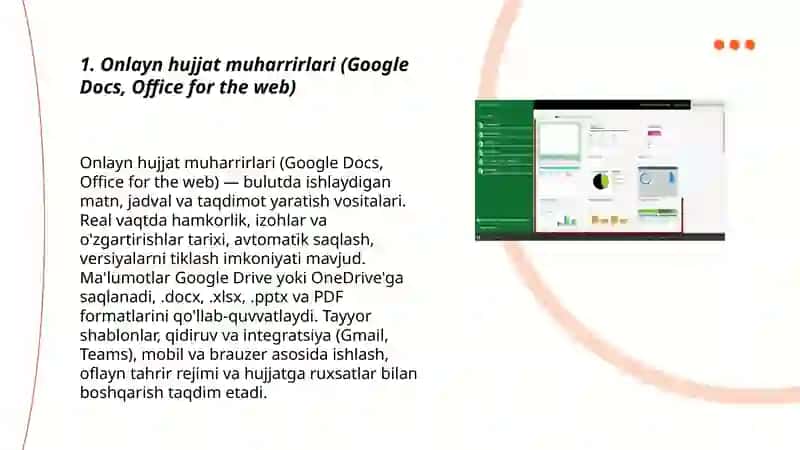 Onlayn hujjat muharrirlari (Google Docs, Office for the web) 3
