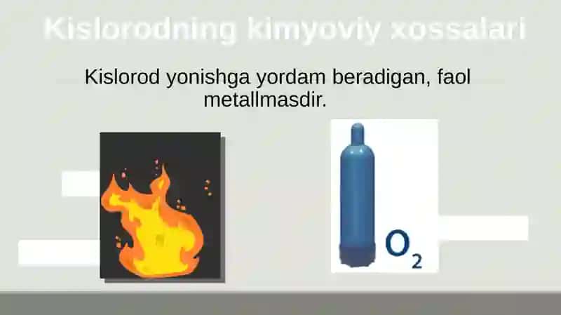 Kislorodning kimyoviy xossalari 3
