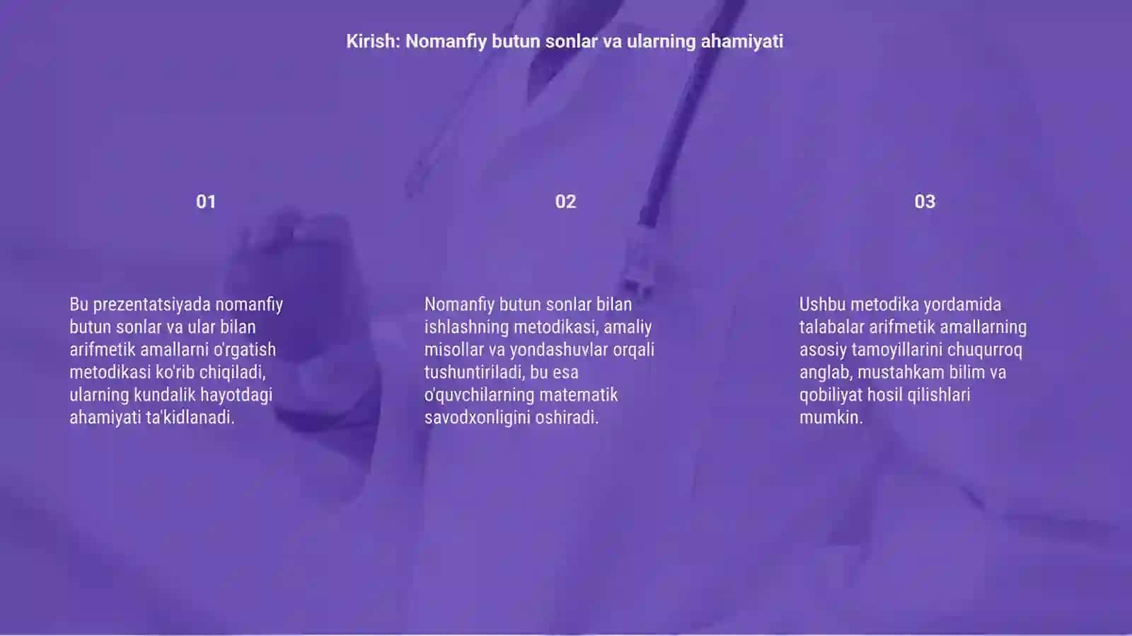 Nomanfiy butun sonlar ustida arifmetik amallarni o'rgatish metodikasi 3