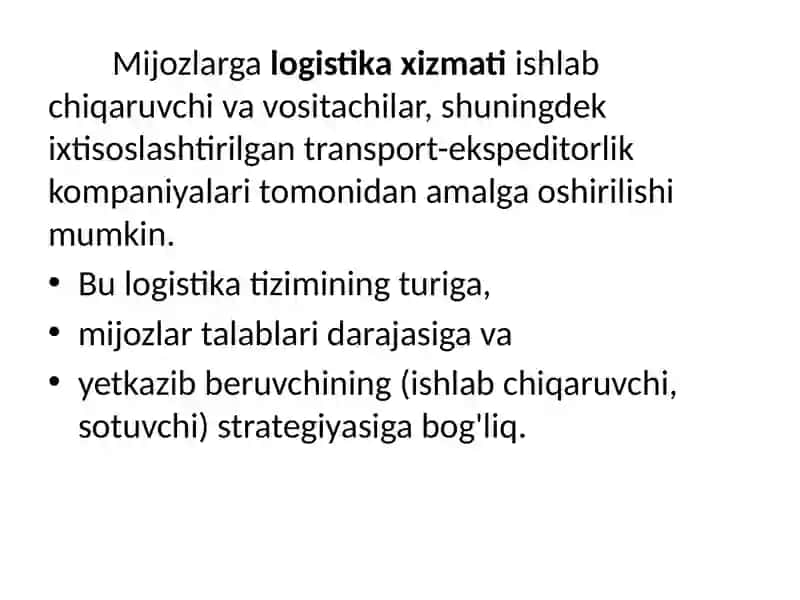 Logistikada servis xizmati 3