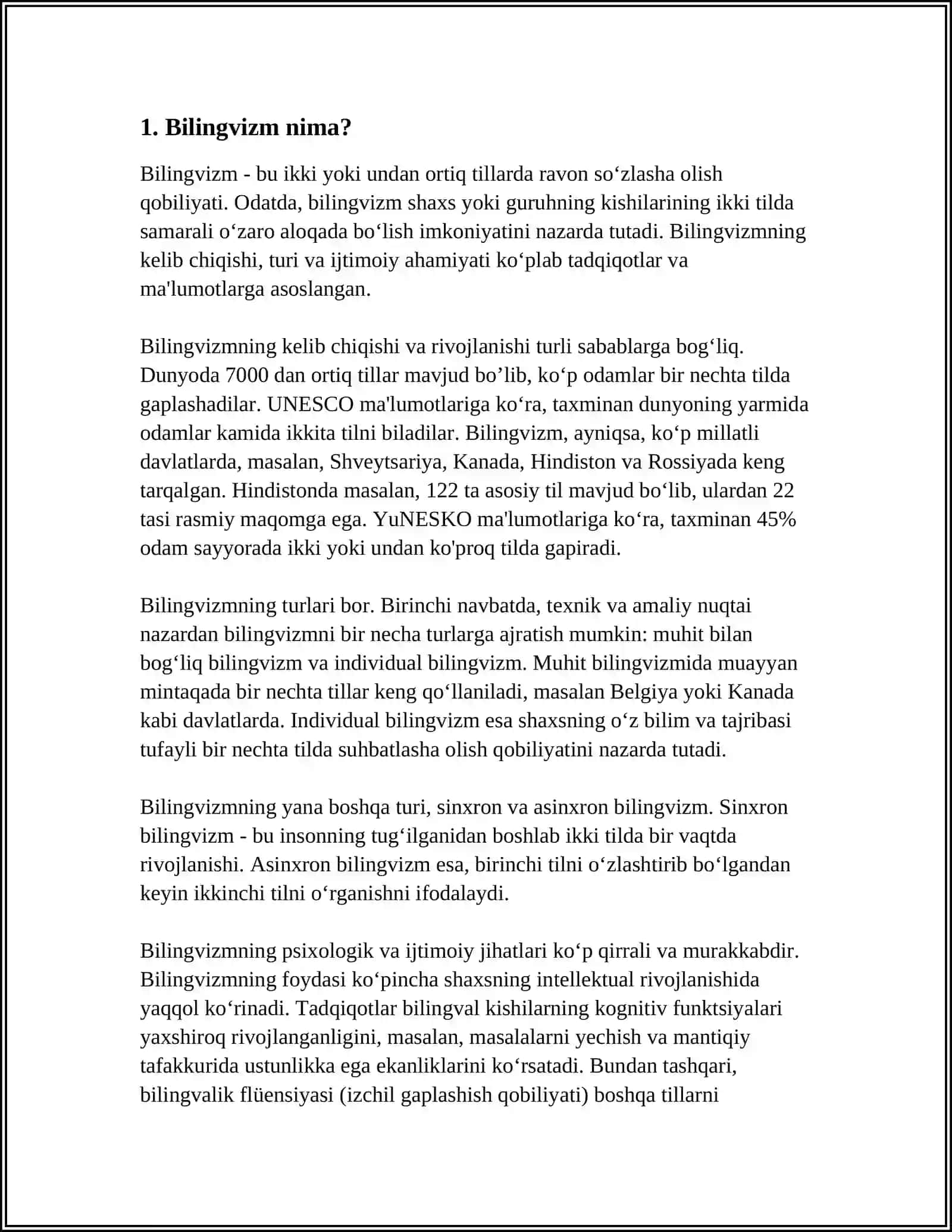 BILINGVIZM: UNING AHAMIYATI VA TURLARI 3