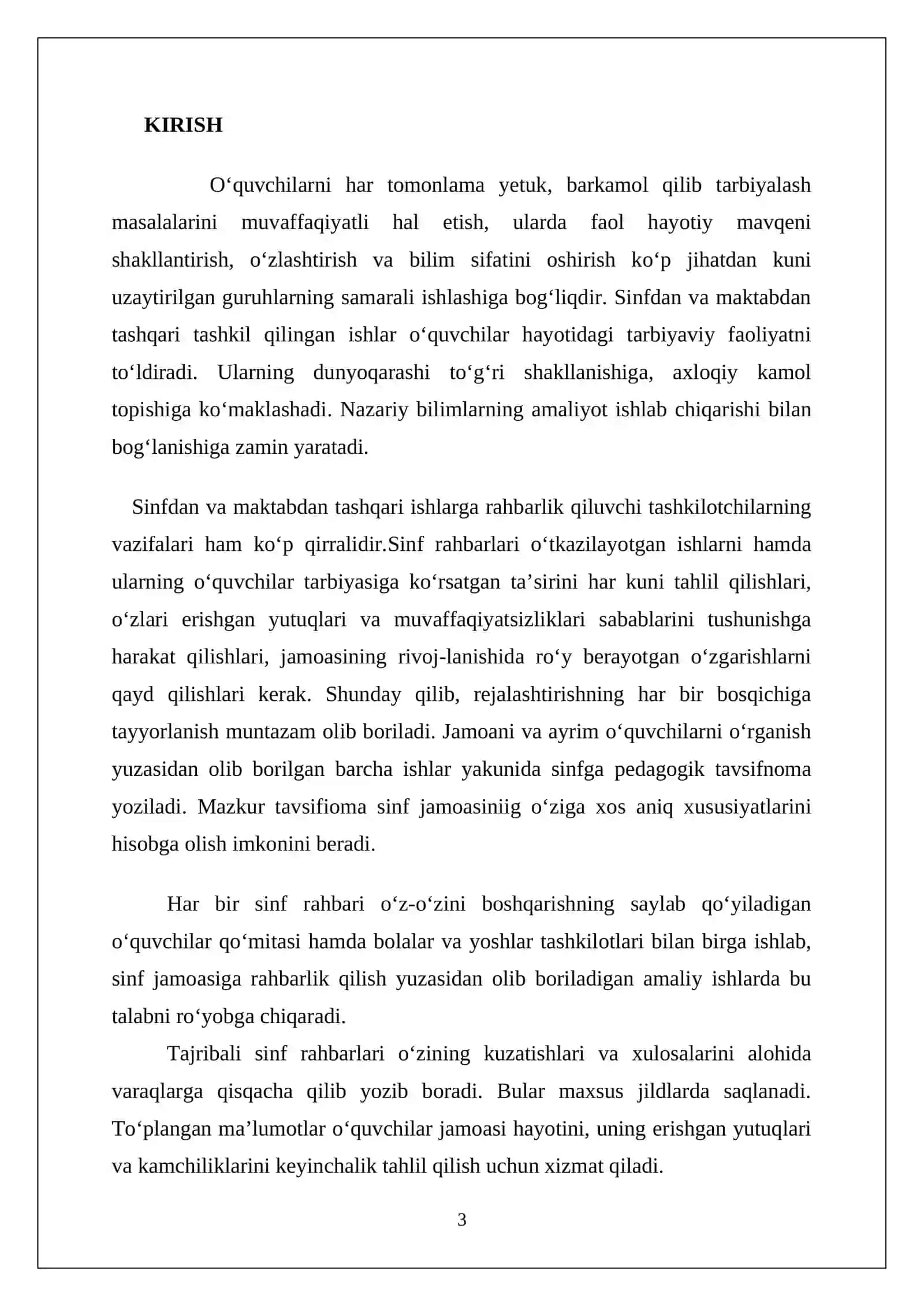 Sinf rahbari ishini rejalashtirish metodikasi 3