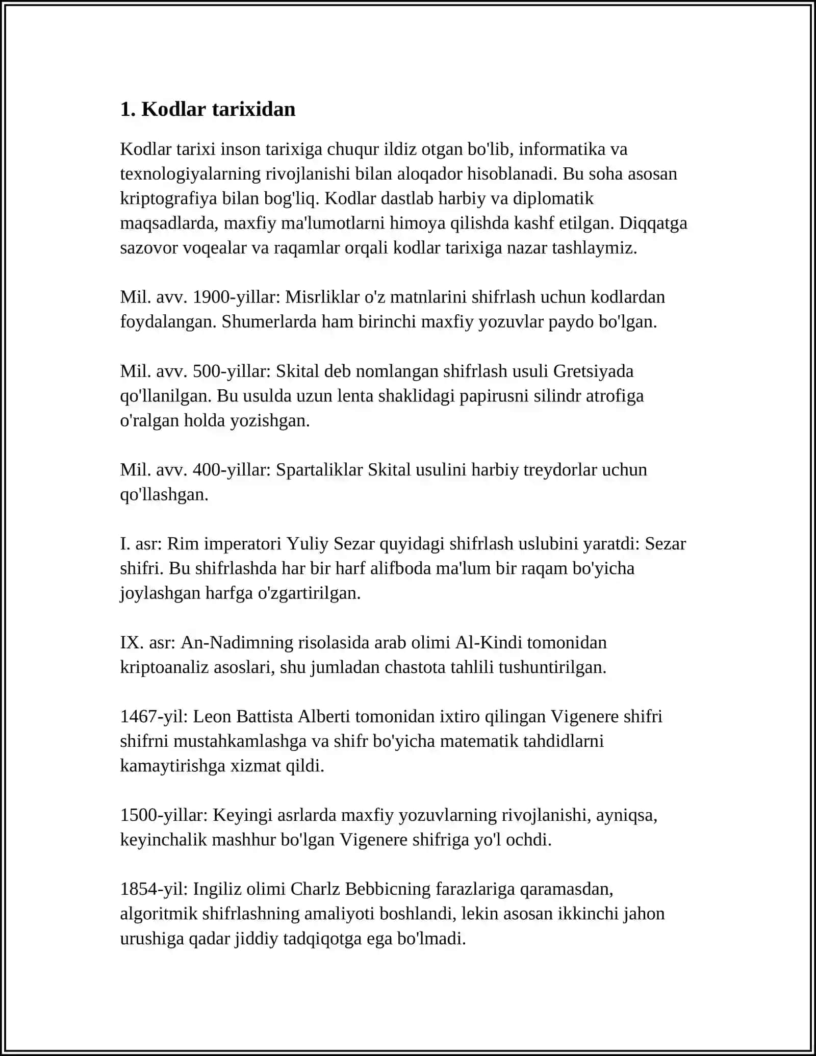 Kodlar Tarixi 3