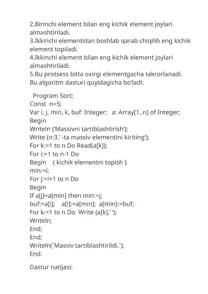 Massivlar va ular ustida ish yuritish 3