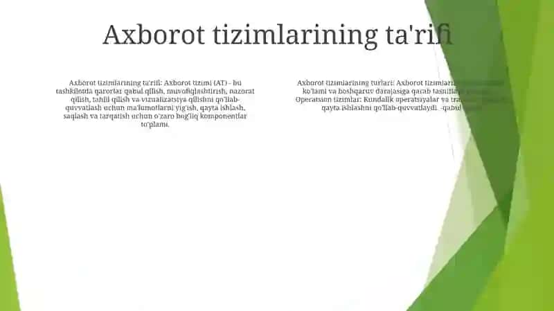 Axborot Tizimlari VaTurlari 3